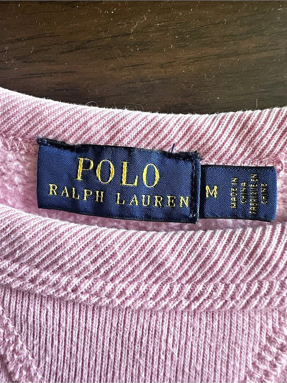 Polo Ralph Lauren Pink Crewneck Sweatshirt Blue Pony Logo Size M - Picture 3 of 9